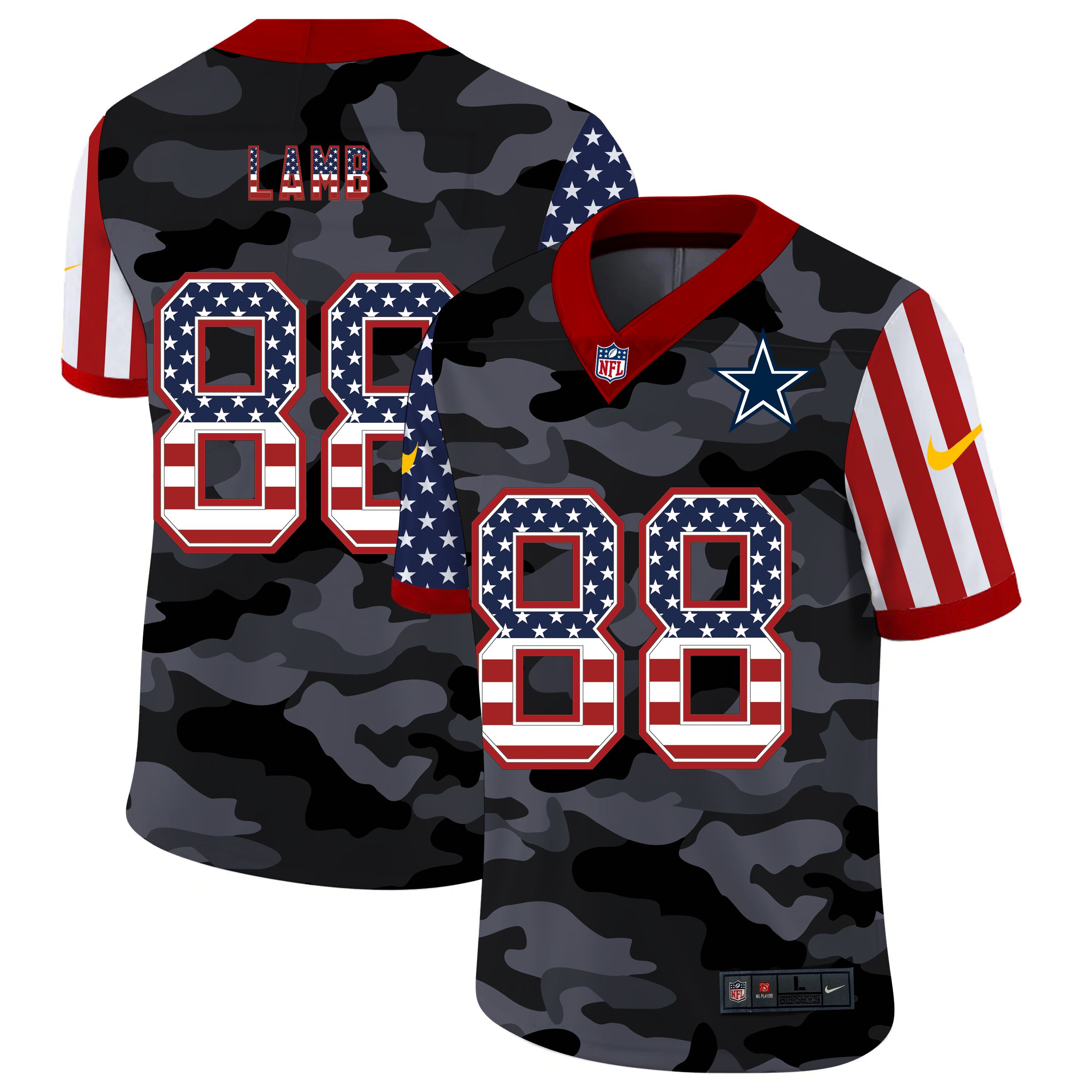 Men Dallas cowboys #88 Lamb 2020 Nike USA Camo Salute to Service Limited NFL Jerseys->dallas cowboys->NFL Jersey